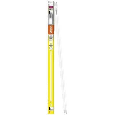 Verpackung einer 800lm OSRAM LED-Röhre. Details umfassen Lichtleistung von 8W, Farbtemperatur von 4000K und eine Lebensdauer von 30.000 Stunden.