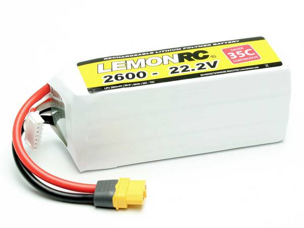 LemonRC Modellbau-Akkupack (LiPo) 22.2 V 2600 mAh Zellen-Zahl: 6 35 C Softcase XT60