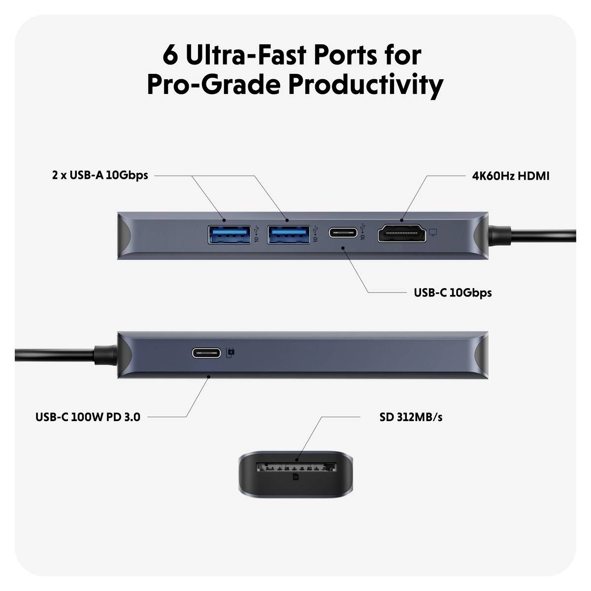 HYPER USB-C® Dockingstation HyperDrive EcoSmart Gen.2 Hub Passend für Marke Dockingstations: Universal USB-C® Power Deli-5