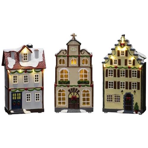 Thumbnail - Konstsmide 4308-000 LED-Szenerie Haus 3er Set Bernstein LED Bernstein Timer, mit Schalter