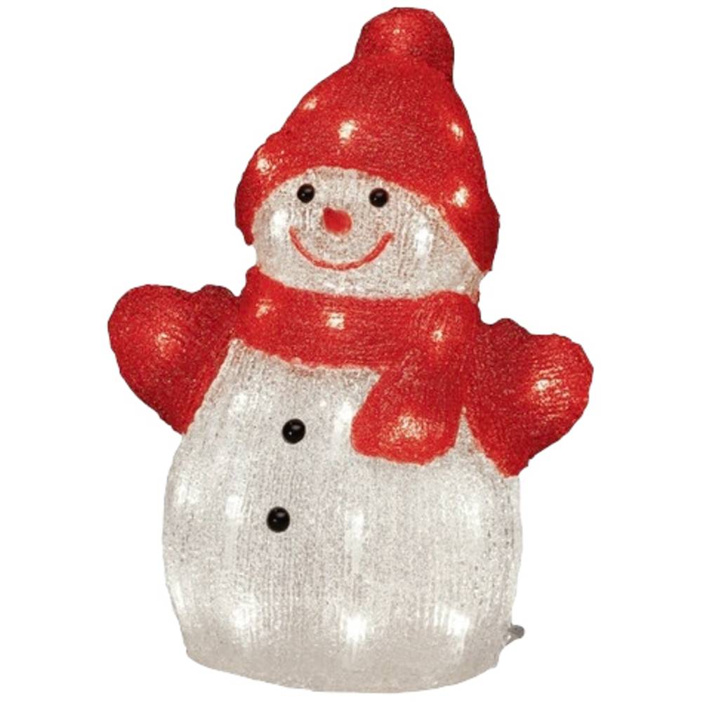 Konstsmide 6248-103 Acryl figuur Energielabel: G (A G) Sneeuwpop Warmwit LED Warm-wit