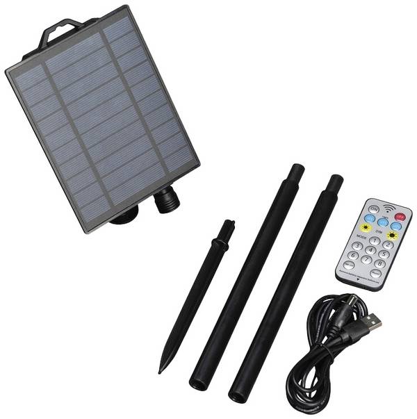 Konstsmide 3776-000 Solar-Batteriebox    Schwarz  Leuchtfarbe einstellbar, mit Dämmerungssensor, mit Schalter