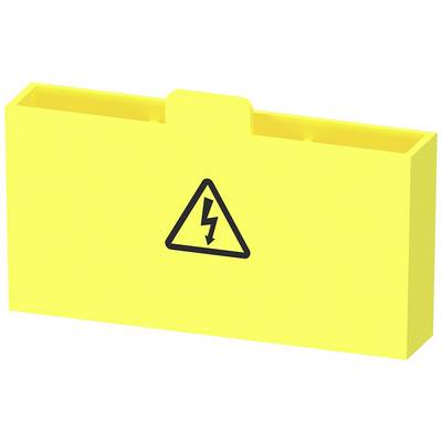 Gelbe Box mit einem Warnsymbol für elektrische Spannung. Symbol: schwarzes Dreieck mit Blitzpfeil.