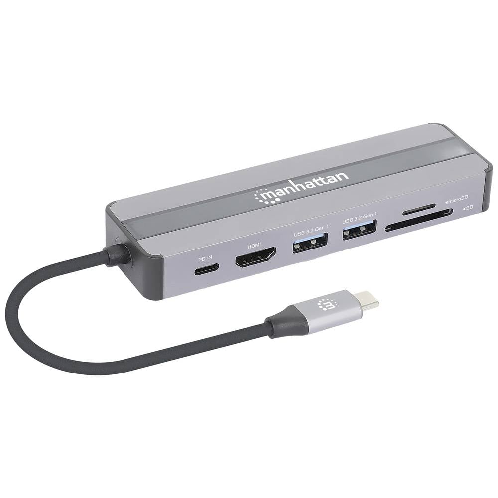 Manhattan USB-C dockingstation 153928 Geschikt voor merk: Universeel Incl. laadfunctie, USB-C® Power