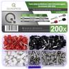 Quadrios 22C483 Aderendhülsen-Sortiment 0.5 mm², 0.75 mm², 1.0 mm², 1.5 mm² Teilisoliert 200 St.