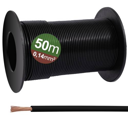 Quadrios 23CW021 Einzelader 0.14 mm² Schwarz 50 m