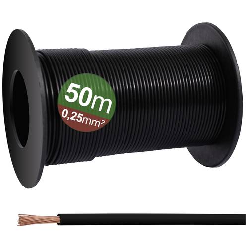 Thumbnail - Quadrios 23CW023 Einzelader 0.25 mm² Schwarz 50 m