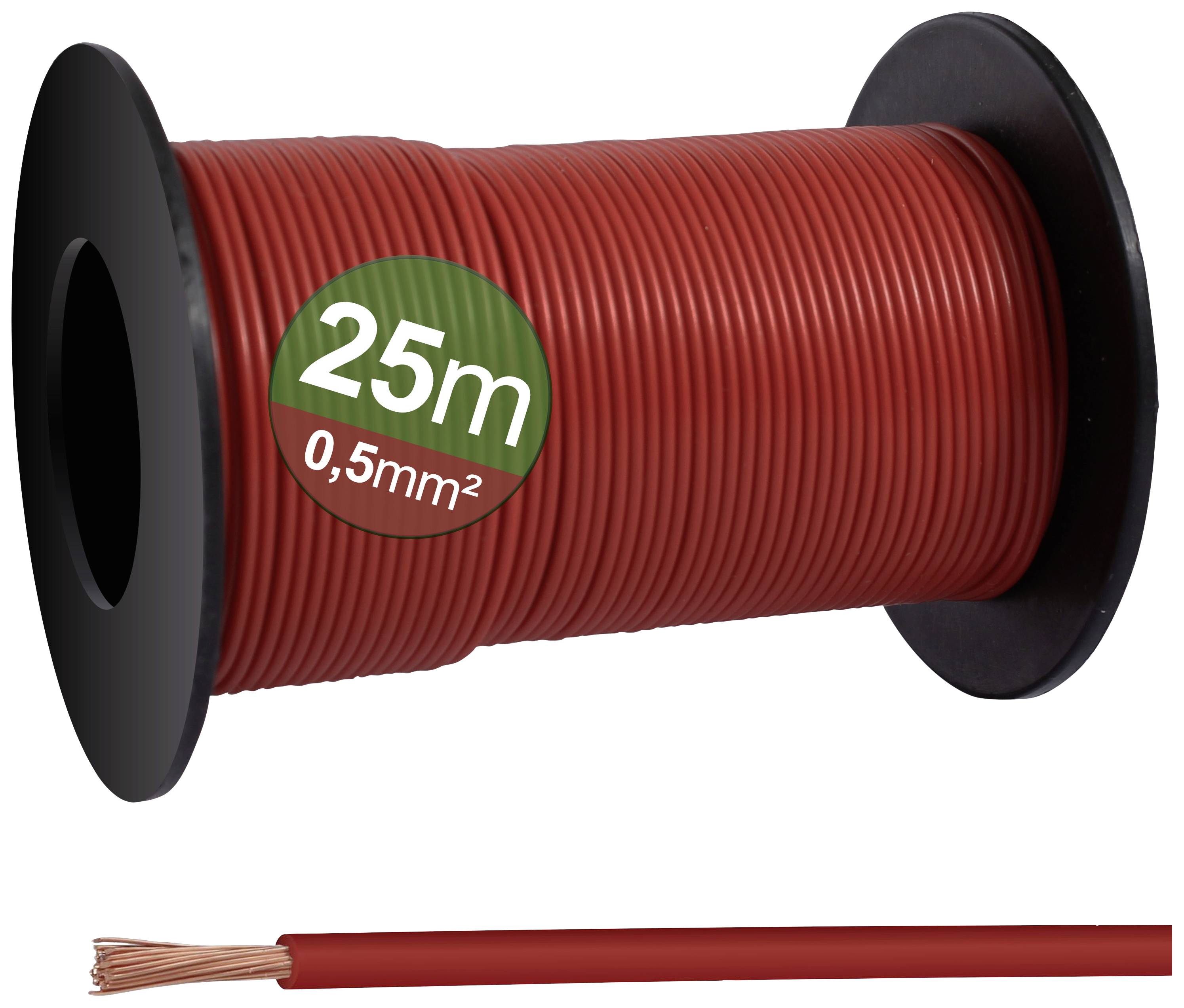 Quadrios 23CW024 Wire 0.5 mm² Red 25 m Pure Copper PVC Sheath