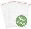 Druckverschlussbeutel ohne Beschriftungsstreifen (B x H) 80 mm x 120 mm Transparent Polyethylen 100 St.