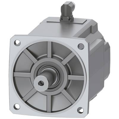 Ein grauer Elektromotor mit Lüftungsöffnungen und Kabelanschluss oben, geeignet für industrielle Anwendungen.