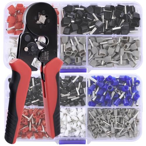 Quadrios 23T035 Aderendhülsen-Sortiment 0.5 mm², 1 mm², 1.5 mm², 2.5 mm² Teilisoliert 1 Set