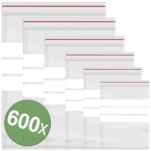 Druckverschlussbeutel mit Beschriftungsstreifen Transparent Polyethylen 600 St.