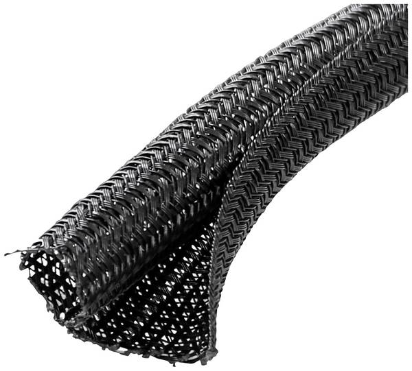 Quadrios 23CA171  Geflechtschlauch Schwarz Polyester  32 bis 33 mm Meterware