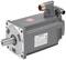 Grauer Siemens-Servomotor mit silbernem Gehäuse und zwei Kabelanschlüssen oben, geeignet für industrielle Anwendungen.