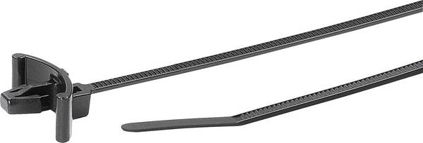 HellermannTyton 126-00417 T18RSF-PA66UV-BK Kabelbinder 100 mm 2.50 mm Schwarz mit Spreizanker, Hitzestabilisiert 1 St.