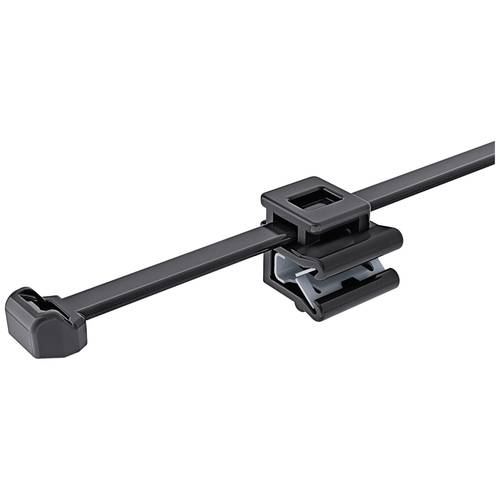 HellermannTyton 156-03064 T50ROSEC5B-PA66W-BK Kabelbinder 200 mm 4.60 mm Schwarz Kabelbündelung quer der Montage, Kabelb...