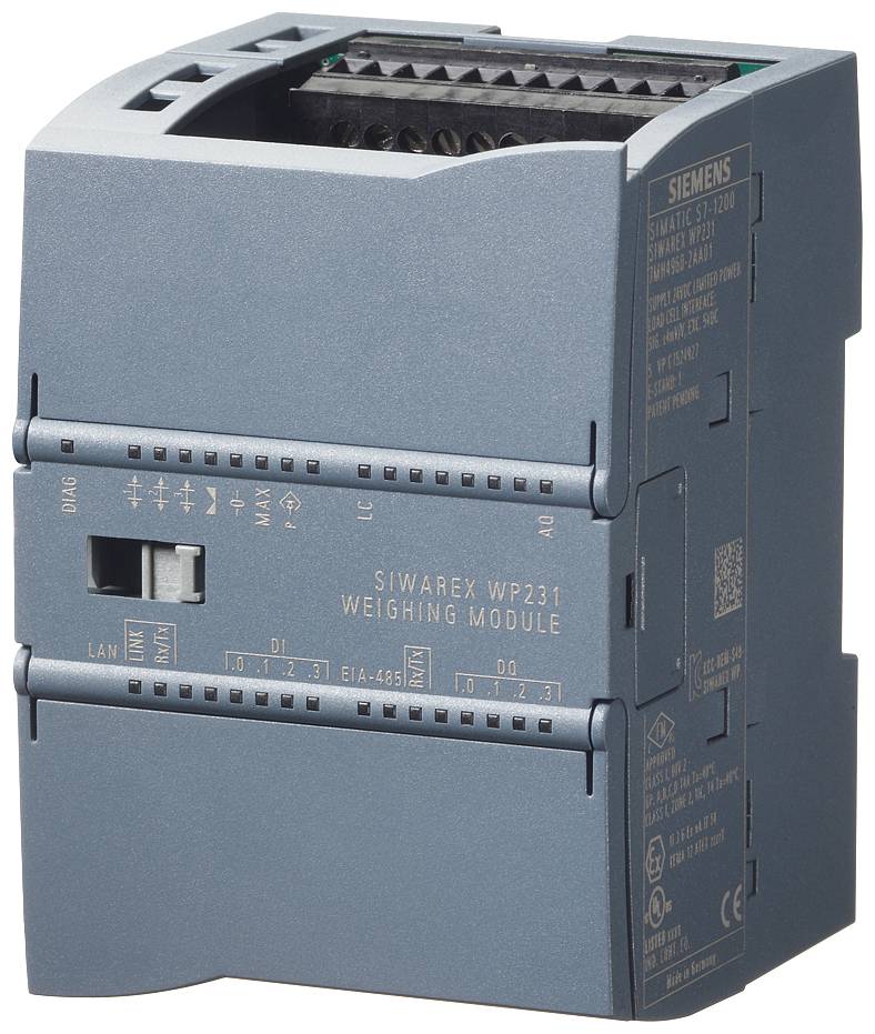 'SIWAREX WP231 Wägemodul von Siemens.' Ein kompaktes Gerät zur Gewichtsmessung in Industrieanwendungen.