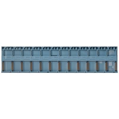 Ein blauer Modulträger für eine industrielle Steuerung zeigt zwölf nummerierte Steckplätze für elektronische Module.