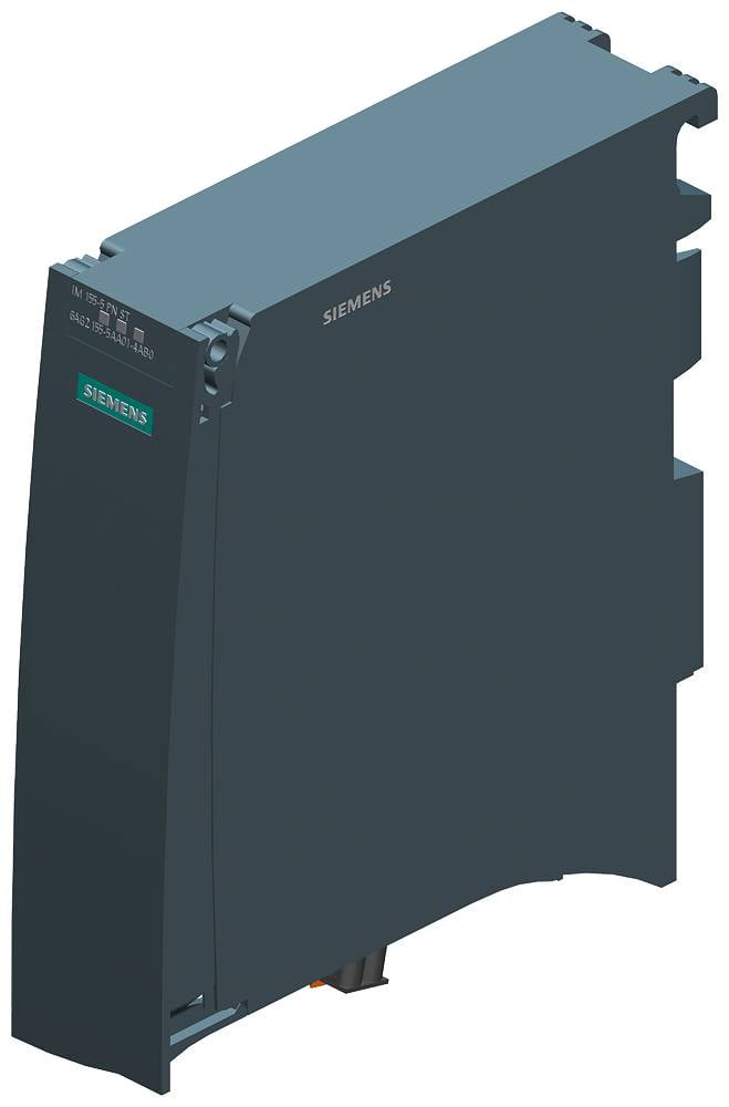 Industrieelektronikmodul von Siemens mit dunkler Gehäusefarbe, rechteckiger Form, für industrielle Automatisierungslösungen geeignet.