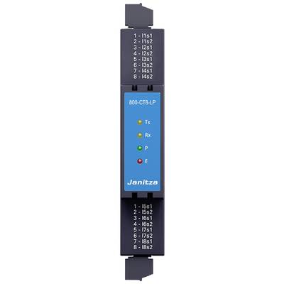 Elektronisches Gerät mit blauer Beschriftung '800-CT8-LP' und verschiedenen LED-Anzeigen. Oben und unten sind Anschlussklemmen.