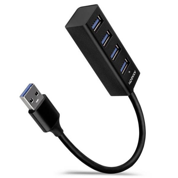 AXAGON HUE-M1A USB-Hub 4 Port USB-A USB 3.0 5 GBit/s  Schwarz HUE-M1A Mini Hub