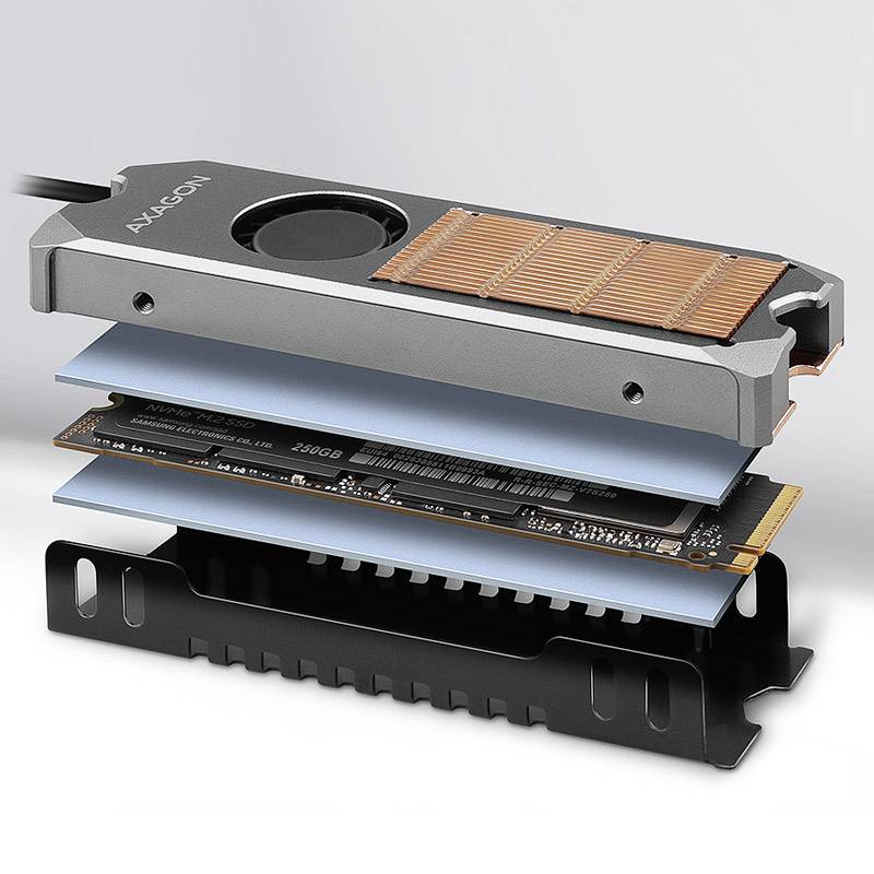 CLR-M2FAN Kupferkühler mit Lüfter für einseitige und doppelseitige M.2 SSD-Platt-2