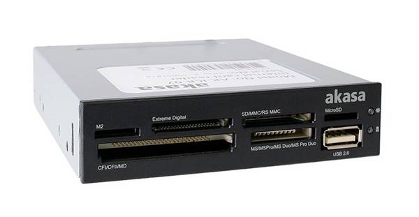 Akasa AK-ICR-07 Externer Speicherkartenleser  USB-A (USB 2.0) Schwarz