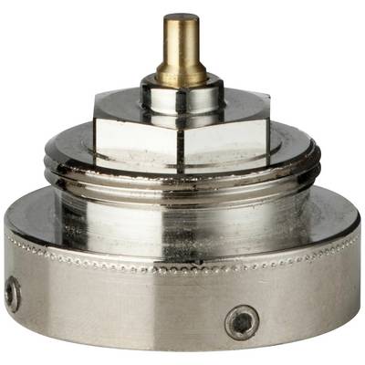 Metallisches Bauteil mit runder Basis und herausragendem zylindrischen Element, vermutlich ein mechanisches oder elektronisches Bauteil.