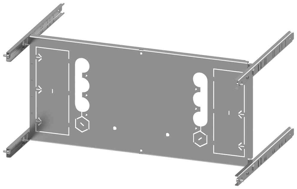 SIVACON S4 Montageplatte 3VA23 (400A), 4-polig, Stecksockel, Einschub, H: 250mm 8PQ6000-8BA26 Siemens Inhalt: 1 St.