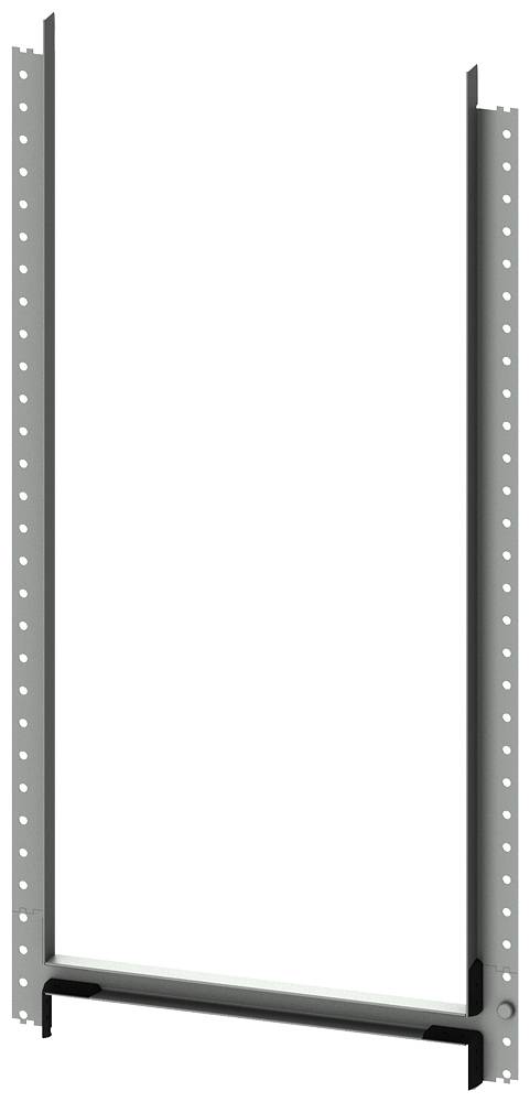 Metallrahmen mit Löchern an den Seiten, möglicherweise Teil eines Racks oder Halterungssystems.