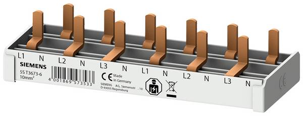 Siemens 5ST36736 Stiftsa.schiene kompakt, 10mm2 Anschluss 3p/N 6x Kompaktgerät 1 TE Stiftsammelschiene           1 St.