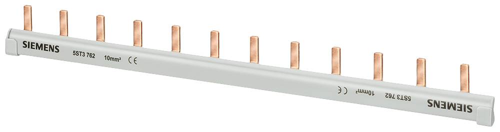 'Neutralleiter-Schiene Siemens 5ST3 762, 10mm², 1-phasig, mit 12 Anschlüssen, geeignet für elektrische Verteilungen.'