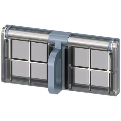 Das Bild zeigt einen rechteckigen, blauen Magneten mit zwei Stangen und sechs dunklen quadratischen Feldern, angeordnet in zwei Reihen.