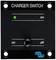 Schwarzes Bedienfeld mit Aufschrift 'CHARGER SWITCH'. Oben grüne LED-Anzeige mit 'on'. Unten Kippschalter mit Positionen 'on' und 'off'.
