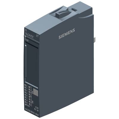 Elektronisches Bauteil von Siemens, dunkelgrau, mit Aufschrift 'DI 16x24VDC ST'. Steckplatz-Anschlüsse und sonstige Anschlüsse sichtbar.