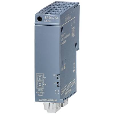 Ein blaues Siemens-Modul mit der Beschriftung '6DL1193-6AG00-0AA0' und Anschlüssen für Profinet (LAN); für industrielle Automatisierung.