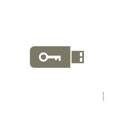 Ein USB-Stick mit dem Symbol eines Schlüssels, der Datensicherheit oder Verschlüsselung darstellt.