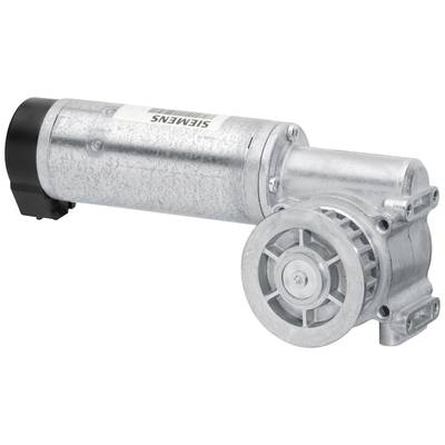 Ein silberner Elektromotor mit Aufschrift 'Siemens'. Hauptkomponenten: zylindrischer Motor, sichtbarer Lüfterrad. Verwendungszweck: Maschinenantrieb.