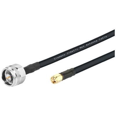 Schwarzes Antennenkabel mit zwei verschiedenen Steckern an den Enden, verwendet für Siemens Simatic Net Systeme.