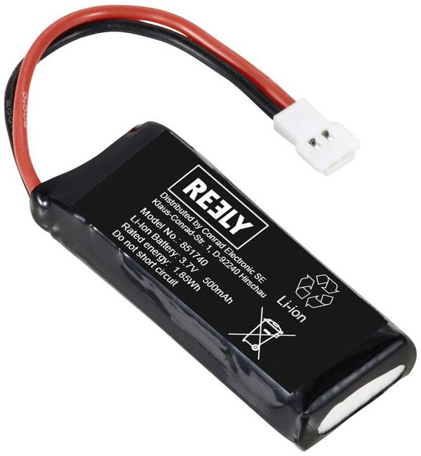 Reely Modellbau-Akkupack (LiIon) 3.7 V 500 mAh Zellen-Zahl: 1 Softcase Flachstecker