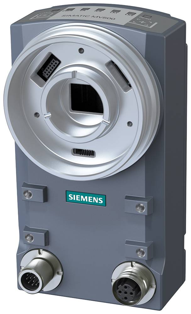 Ein Siemens Servomotor-Adapter in grauem Gehäuse. Oben befinden sich diverse Anschlüsse zur Steuerung und Verbindung.