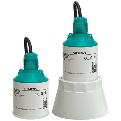 Zwei Siemens-Sensoren, in verschiedenen Größen, verwenden Ultraschalltechnologie zur Füllstandsüberwachung in Tanks.