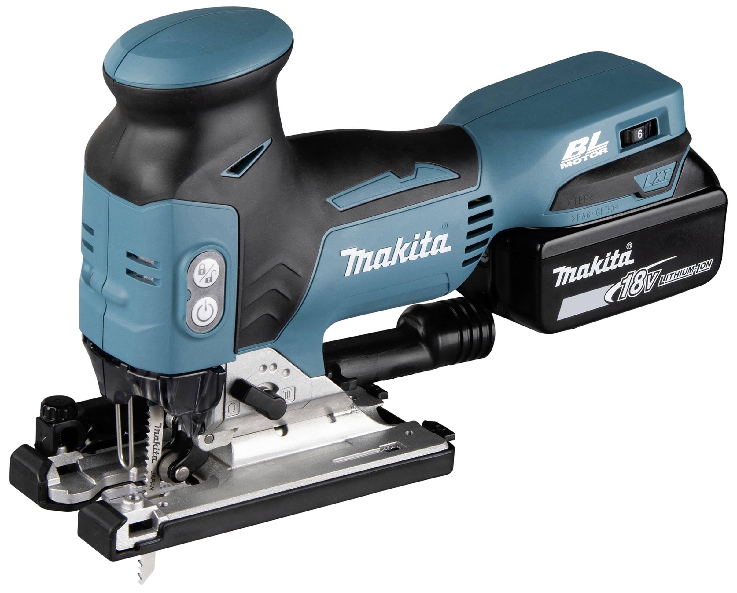 Makita DJV181RTJ Sticksåg Batteridriven DJV181RTJ inkl. 1x batteri, inkl. laddare, inkl. väska 18 V 5.0 Ah Antal batterier som ingår 1