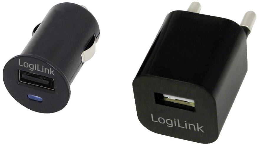 LogiLink USB-Reiselader Set 12+230 Volt