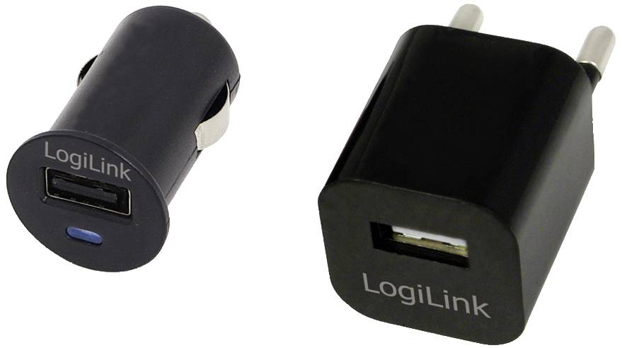 LogiLink PA0076 USB Ladegerät 1x USB-A Schwarz Innenbereich, KFZ