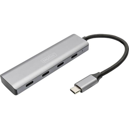 Thumbnail - Digitus DA-70246 4 Port USB 3.1 Gen 1-Hub mit Aluminiumgehäuse Dunkelgrau
