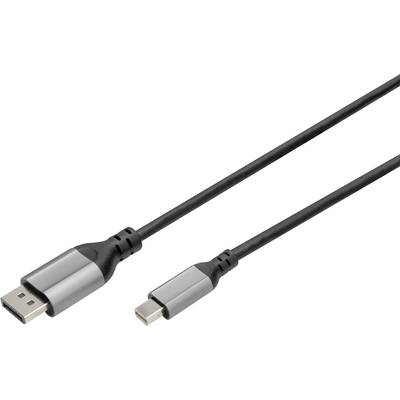 Schwarzes HDMI auf USB-C Kabel mit metallischen Anschlüssen, auf weißem Hintergrund.