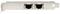 Eine silberne Netzwerkkarte mit zwei Ethernet-Ports.