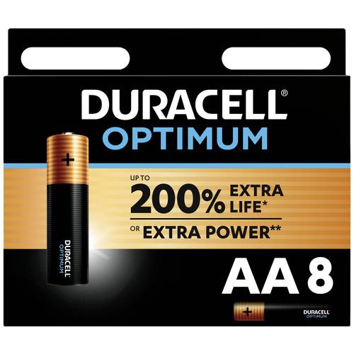 Thumbnail - Duracell Optimum Mignon (AA)-Batterie Alkali-Mangan 1.5 V 8 St.