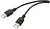 Schwarzes USB-Kabel mit zwei Steckern.